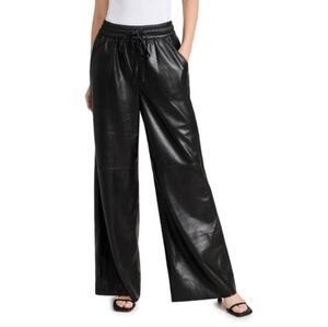 GAP Faux Leather Pull-on Wide Leg High Rise Pants Women's L Grunge Preppy